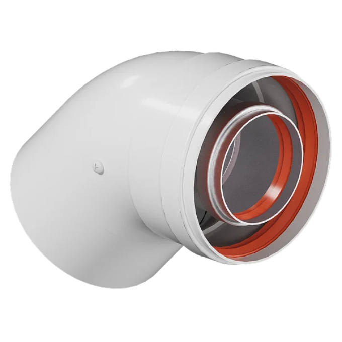 Колено коаксиальное (промежуточное) ARDERIA D60/100 - 45⁰